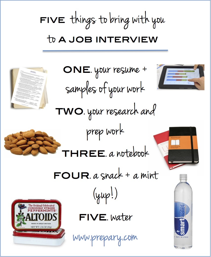 What To Bring With You To A Job Interview The Prepary