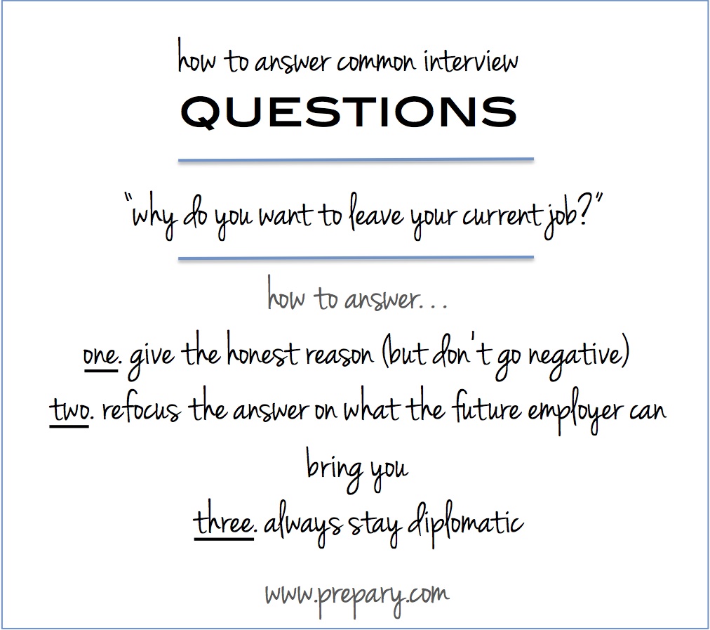 Interview Question why Do You Want To Leave Your Current Job The 